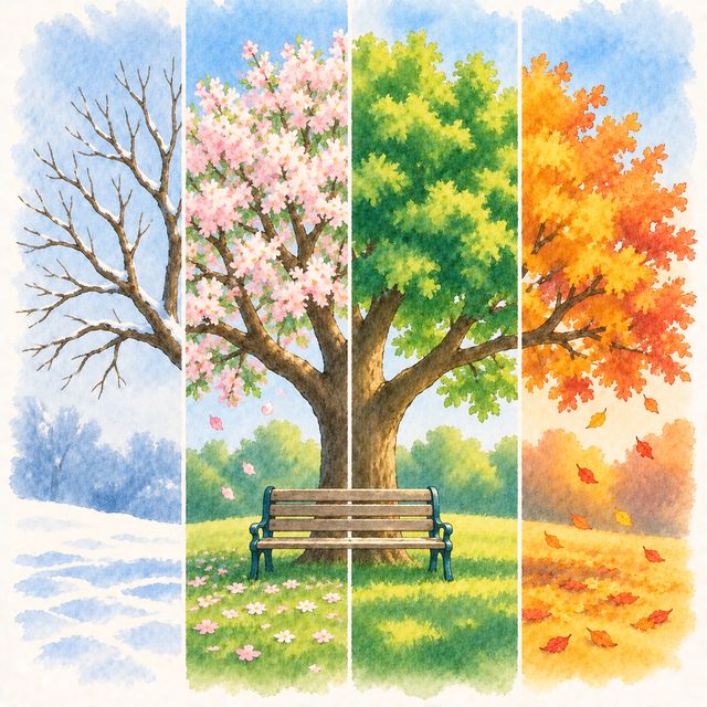 Same spot, four seasons