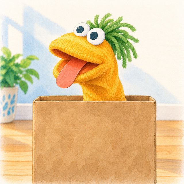 A sock puppet and a two-minute show