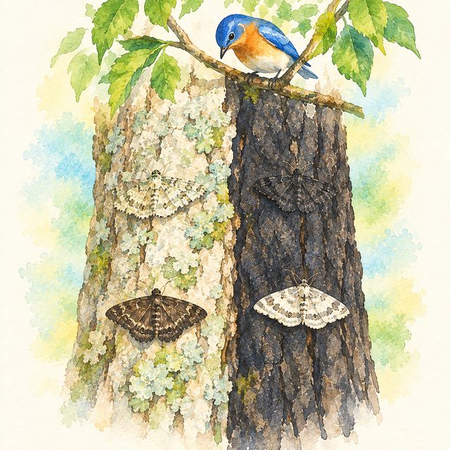 The moths on the tree
